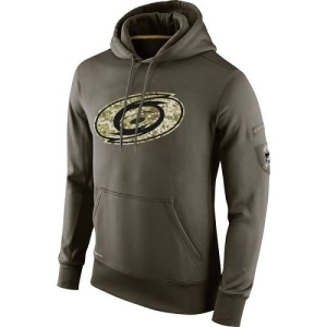 Men's Carolina Hurricanes Salute To Service KO Performance Hoodie - Olive