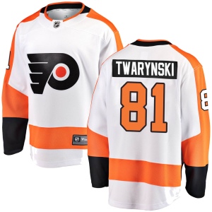 Men's Carsen Twarynski Philadelphia Flyers Breakaway Away Jersey - White