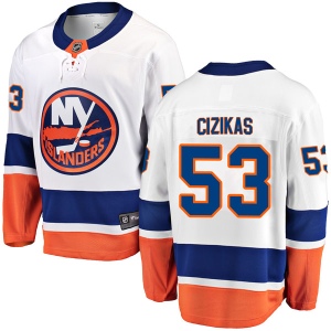 Men's Casey Cizikas New York Islanders Breakaway Away Jersey - White