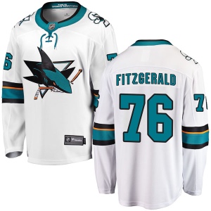 Men's Cavan Fitzgerald San Jose Sharks Breakaway Away Jersey - White