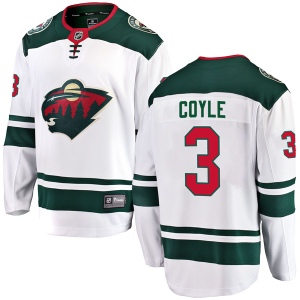 Men's Charlie Coyle Minnesota Wild Breakaway Away Jersey - White