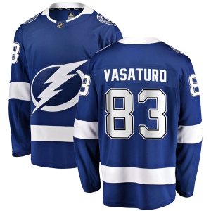 Men's Charlie Vasaturo Tampa Bay Lightning Breakaway Home Jersey - Blue