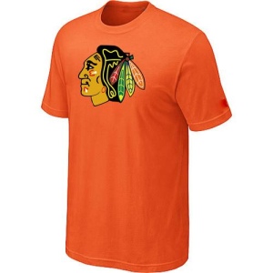 Men's Chicago Blackhawks Big & Tall Logo T-Shirt - - Orange