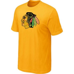 Men's Chicago Blackhawks Big & Tall Logo T-Shirt - - Yellow