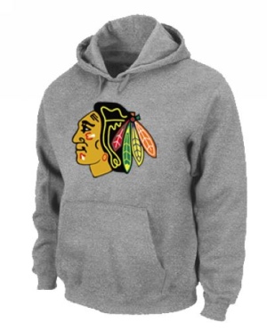 Men's Chicago Blackhawks Pullover Hoodie - - Grey