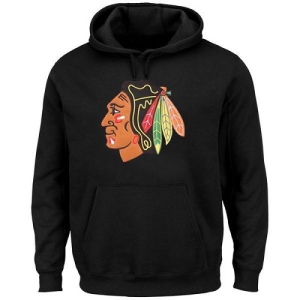 Men's Chicago Blackhawks Rinkside Big & Tall Primary Logo Pullover Hoodie - Black