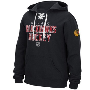 Men's Chicago Blackhawks Stitch Em Up Lace Hoodie - - Black