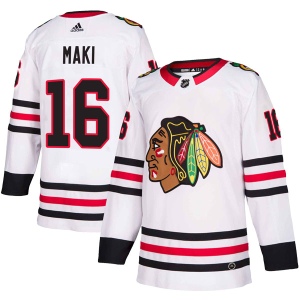 Men's Chico Maki Chicago Blackhawks Authentic Away Jersey - White