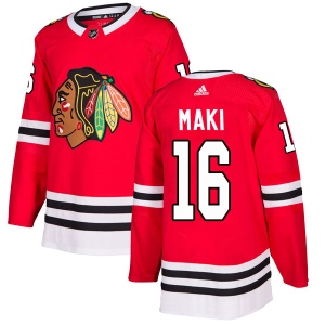 Men's Chico Maki Chicago Blackhawks Authentic Home Jersey - Red