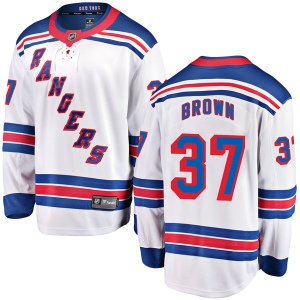 Men's Chris Brown New York Rangers Breakaway Away Jersey - White