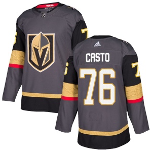 Men's Chris Casto Vegas Golden Knights Authentic Gray Home Jersey - Gold