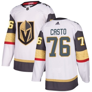 Men's Chris Casto Vegas Golden Knights Authentic White Away Jersey - Gold