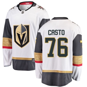 Men's Chris Casto Vegas Golden Knights Breakaway White Away Jersey - Gold