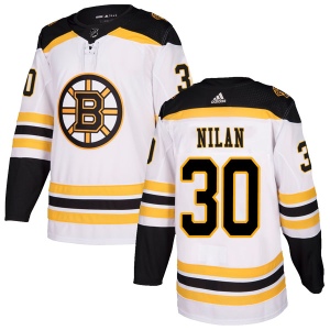 Men's Chris Nilan Boston Bruins Authentic Away Jersey - White