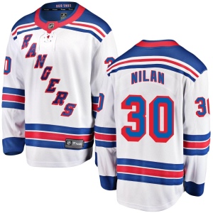 Men's Chris Nilan New York Rangers Breakaway Away Jersey - White