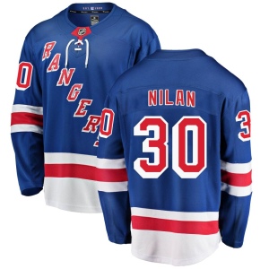 Men's Chris Nilan New York Rangers Breakaway Home Jersey - Blue