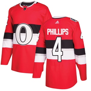 Men's Chris Phillips Ottawa Senators Authentic 2017 100 Classic Jersey - Red