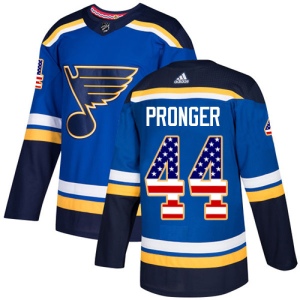 Men's Chris Pronger St. Louis Blues Authentic USA Flag Fashion Jersey - Blue