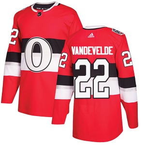 Men's Chris VandeVelde Ottawa Senators Authentic 2017 100 Classic Jersey - Red