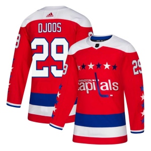 Men's Christian Djoos Washington Capitals Authentic Alternate Jersey - Red