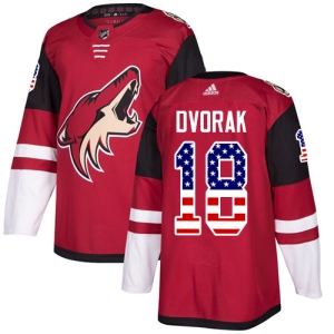 Men's Christian Dvorak Arizona Coyotes Authentic USA Flag Fashion Jersey - Red