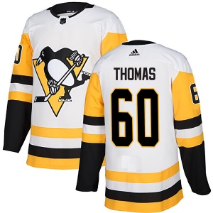 Men's Christian Thomas Pittsburgh Penguins Authentic Away Jersey - White