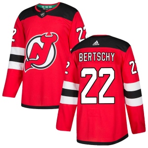 Men's Christoph Bertschy New Jersey Devils Authentic Home Jersey - Red