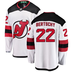 Men's Christoph Bertschy New Jersey Devils Breakaway Away Jersey - White