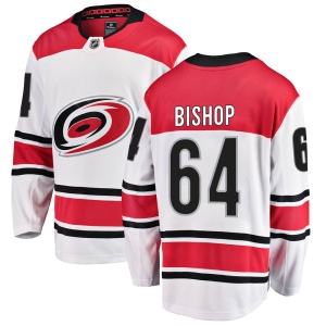 Men's Clark Bishop Carolina Hurricanes Breakaway Away Jersey - White