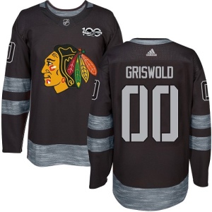 Men's Clark Griswold Chicago Blackhawks Authentic 1917-2017 100th Anniversary Jersey - Black