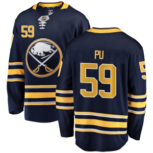 Men's Cliff Pu Buffalo Sabres Breakaway Home Jersey - Navy Blue