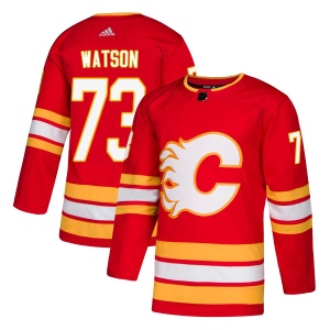 Men's Cliff Watson Calgary Flames Authentic Alternate Jersey - Red