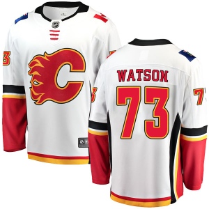 Men's Cliff Watson Calgary Flames Breakaway Away Jersey - White