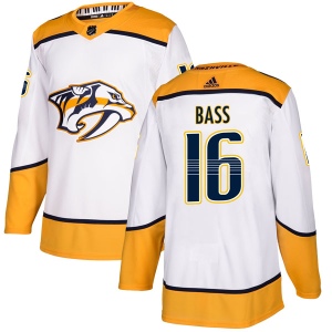 Men's Cody Bass Nashville Predators Authentic Away Jersey - White