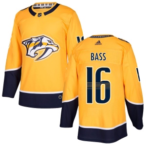 Men's Cody Bass Nashville Predators Authentic Home Jersey - Gold