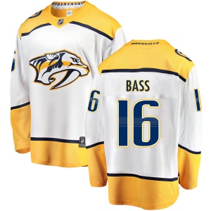 Men's Cody Bass Nashville Predators Breakaway Away Jersey - White