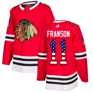 Men's Cody Franson Chicago Blackhawks Authentic USA Flag Fashion Jersey - Red