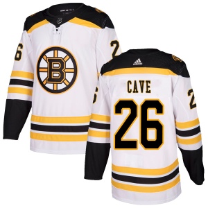 Men's Colby Cave Boston Bruins Authentic Away Jersey - White