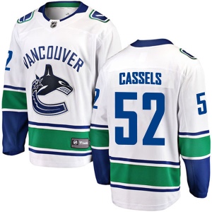 Men's Cole Cassels Vancouver Canucks Breakaway Away Jersey - White