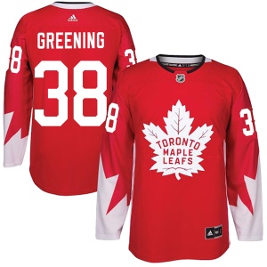 Men's Colin Greening Toronto Maple Leafs Authentic Red Alternate Jersey - Green