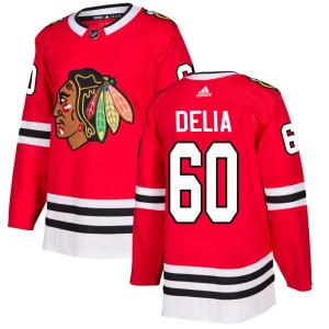 Men's Collin Delia Chicago Blackhawks Authentic Home Jersey - Red