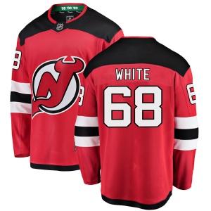 Men's Colton White New Jersey Devils Breakaway Red Home Jersey - White