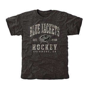 Men's Columbus Blue Jackets Camo Stack Tri-Blend T-Shirt - Black