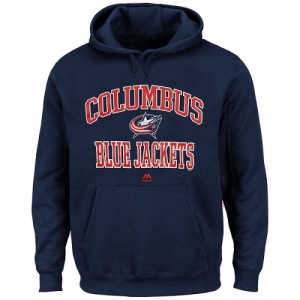 Men's Columbus Blue Jackets Heart & Soul Hoodie - - Navy Blue