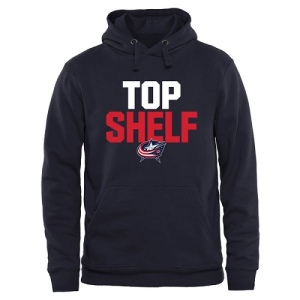 Men's Columbus Blue Jackets Top Shelf Pullover Hoodie - - Navy