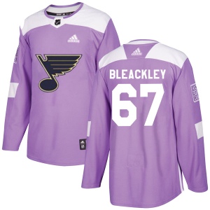 Men's Conner Bleackley St. Louis Blues Authentic Hockey Fights Cancer Jersey - Purple