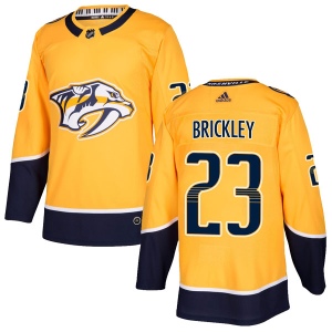 Men's Connor Brickley Nashville Predators Authentic Home Jersey - Gold