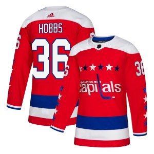 Men's Connor Hobbs Washington Capitals Authentic Alternate Jersey - Red