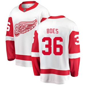 Men's Corbin Boes Detroit Red Wings Breakaway Away Jersey - White