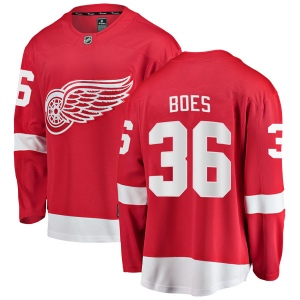 Men's Corbin Boes Detroit Red Wings Breakaway Home Jersey - Red